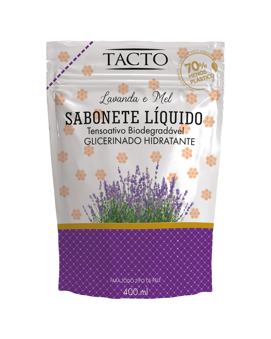 Sabonete Líquido Sachê Lavanda e Mel 400ml