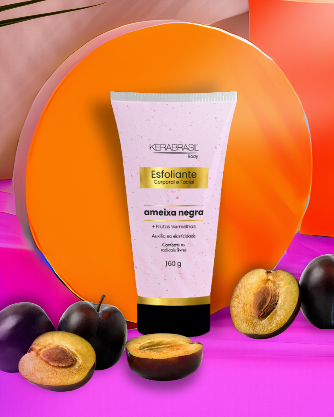 Esfoliante Corporal e Facial Ameixa Negra...