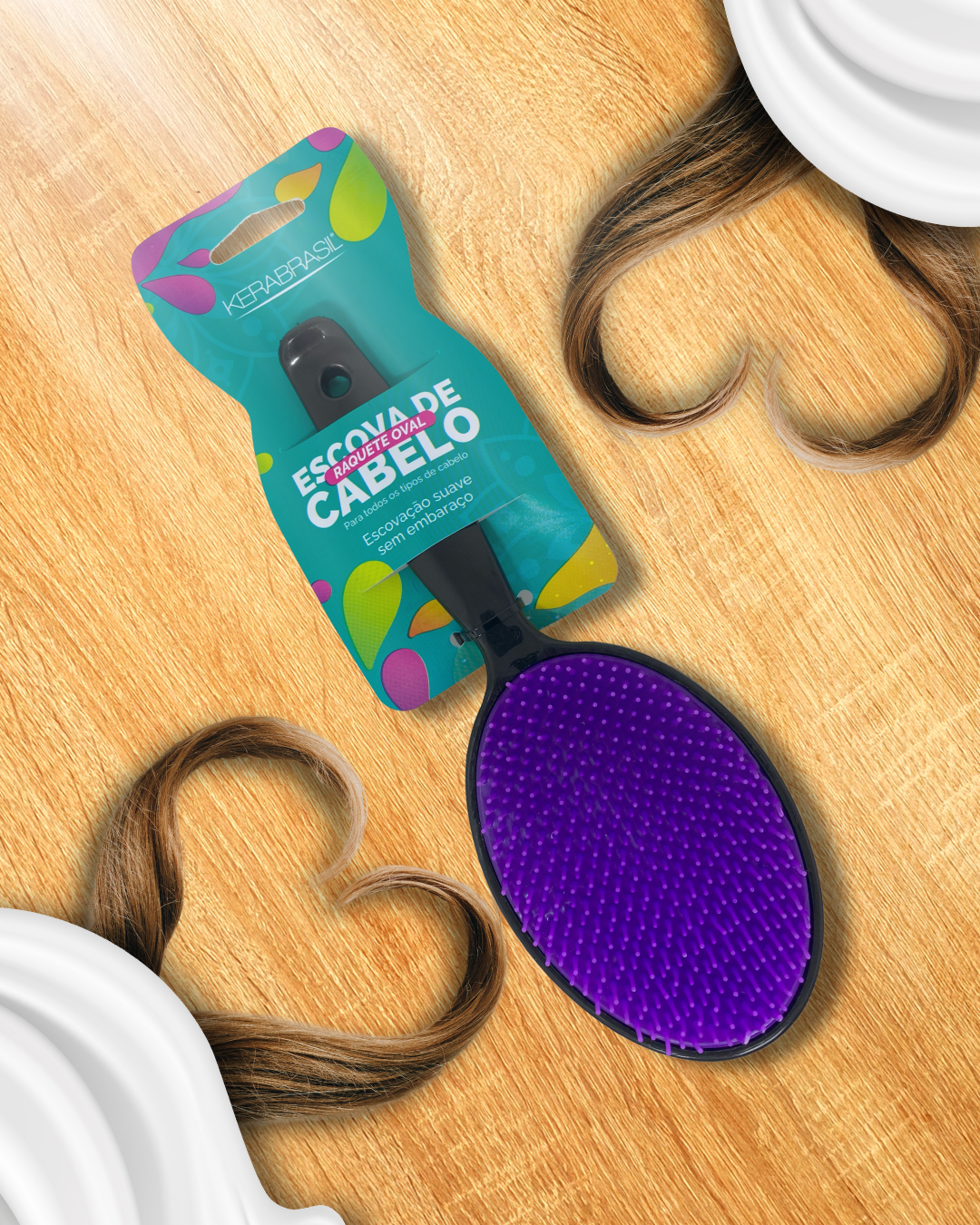 Escova de Cabelo Raquete Oval