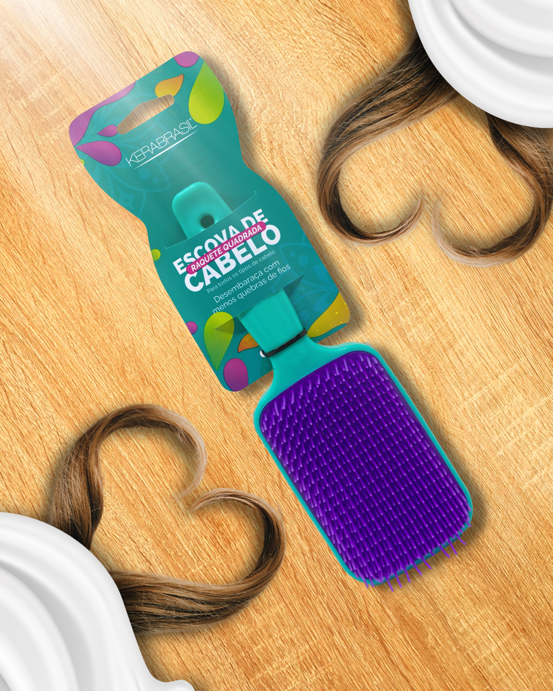 Escova de Cabelo Raquete Quadrada