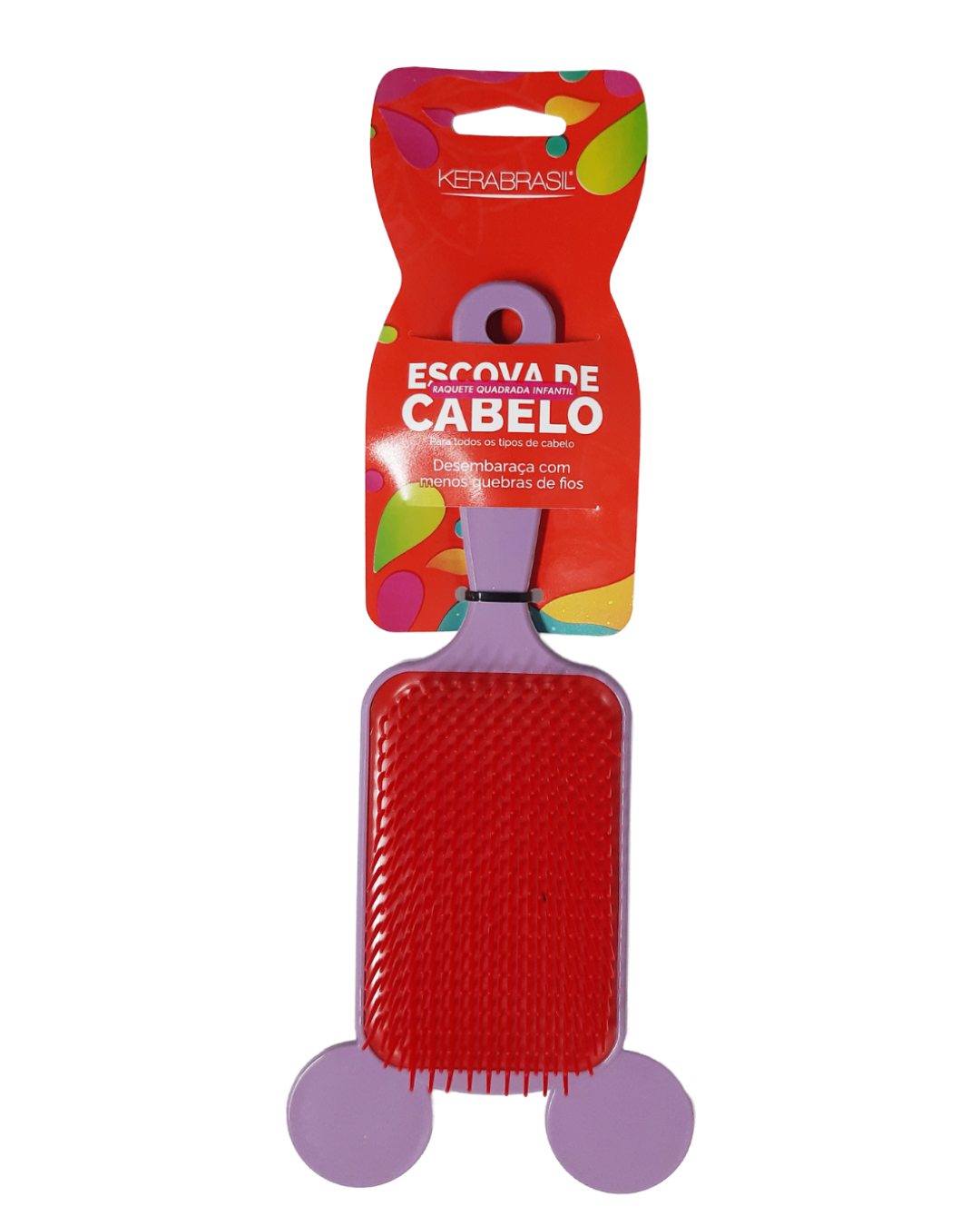 Escova de Cabelo Raquete Quadrada Infantil