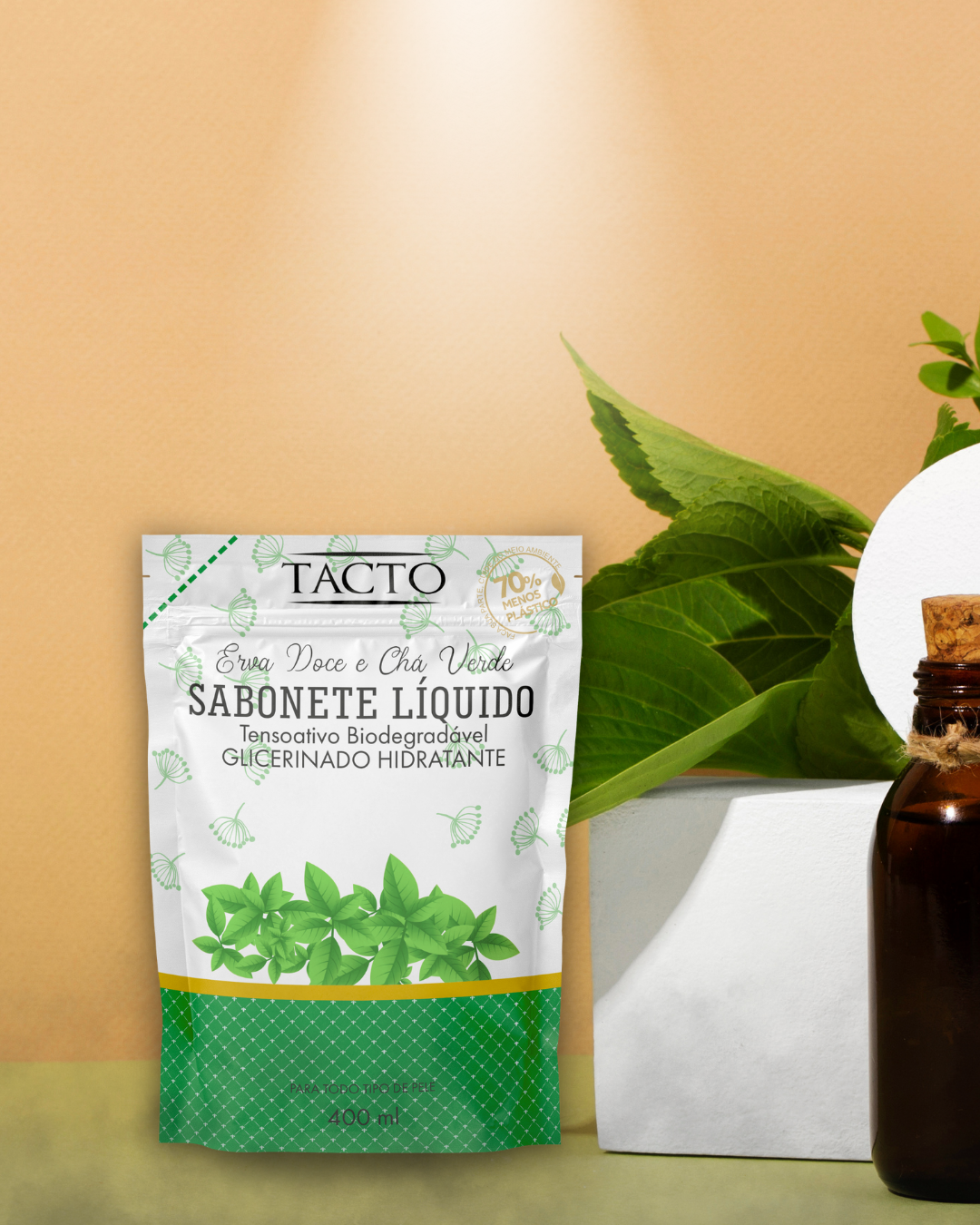 Sabonete Líquido Sachê Erva Doce e Chá Ve...